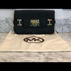 Black leather Michael Kors Clutch